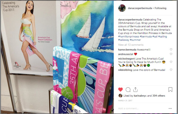 Ad of Woman wearing Dana Cooper Bermuda wrap