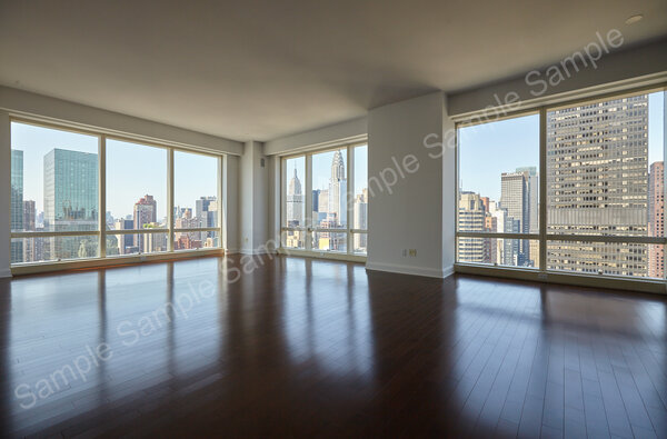 Living room in a high rise condo